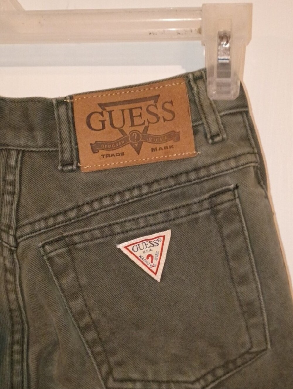 Guess Women's Skinny Jeans - Olive Green Size 28 - Picture 5 of 6